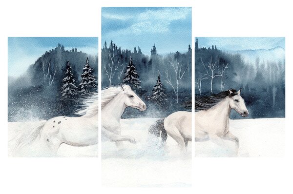 Slika naslikanih konja (90x60 cm)