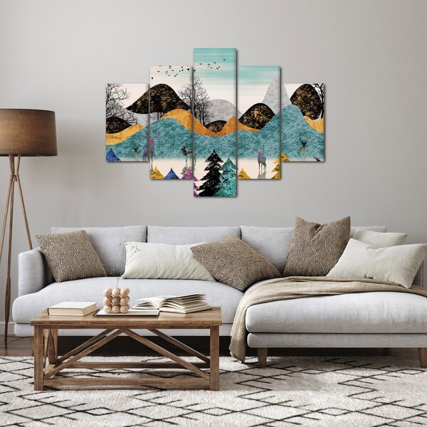 Grafička slika s jelenima (150x105 cm)