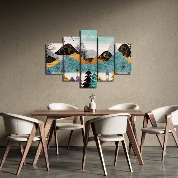 Grafička slika s jelenima (150x105 cm)