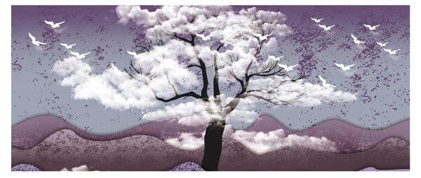 Slika - Stablo u oblacima (120x50 cm)