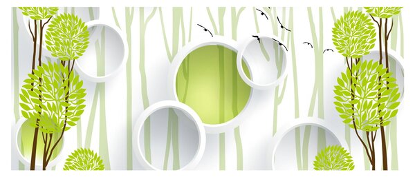 Slika apstrakcije s drvećem (120x50 cm)