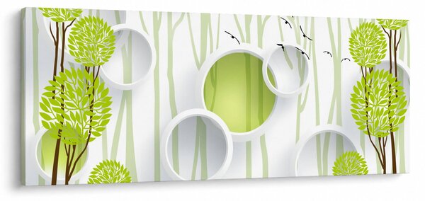 Slika apstrakcije s drvećem (120x50 cm)
