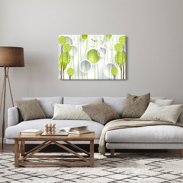 Slika apstrakcije s drvećem (90x60 cm)