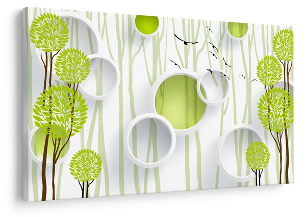 Slika apstrakcije s drvećem (90x60 cm)