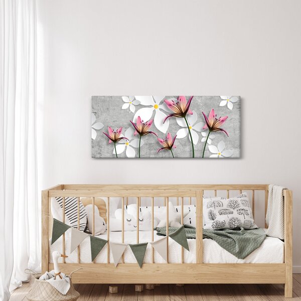 Slika cvjetne apstrakcije (120x50 cm)