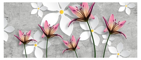 Slika cvjetne apstrakcije (120x50 cm)