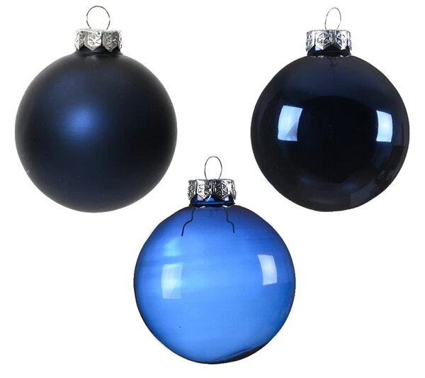 Set od 21 staklene kuglice plava boja 7 cm - Plava