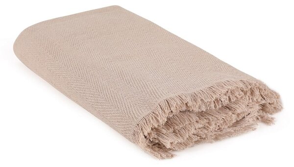 Smeđi prekrivač od recikliranog pamuka 170x205 cm Merlin – Mijolnir