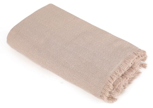 Smeđi prekrivač od recikliranog pamuka 170x205 cm Merlin – Mijolnir