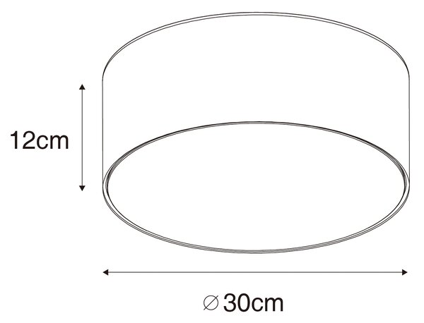 Moderna stropna svjetiljka ružičasta 30 cm sa zlatnom unutrašnjošću - Drum