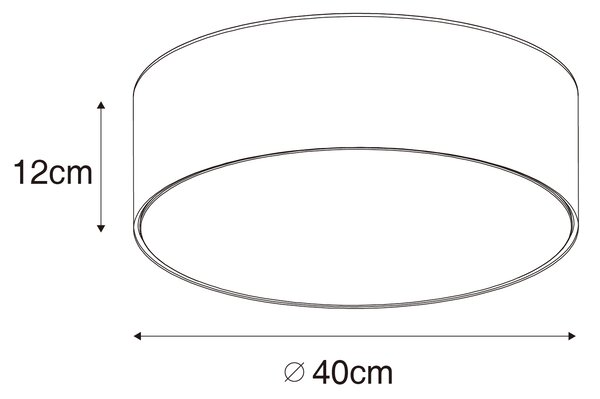 Moderna stropna svjetiljka ružičasta 40 cm sa zlatnom unutrašnjosti - Drum