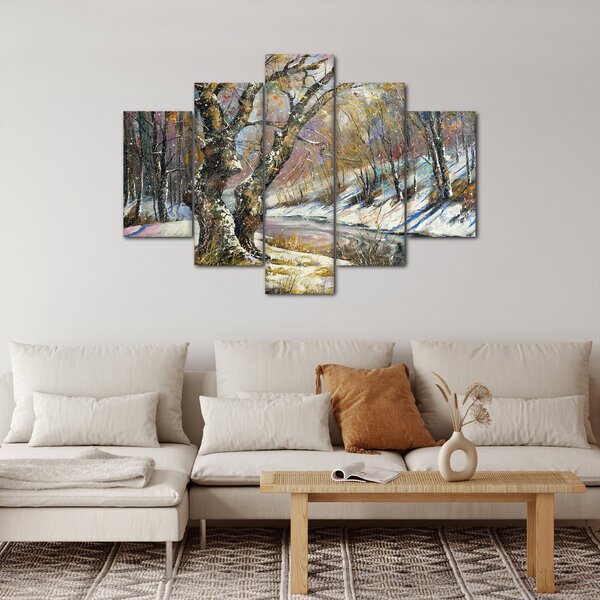 Slika naslikanog zimskog krajolika (150x105 cm)