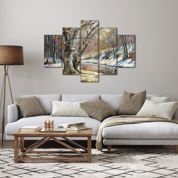 Slika naslikanog zimskog krajolika (150x105 cm)