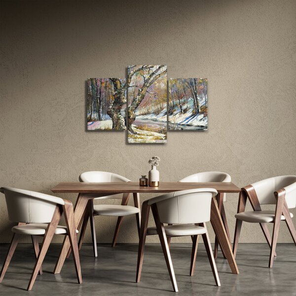 Slika naslikanog zimskog krajolika (90x60 cm)