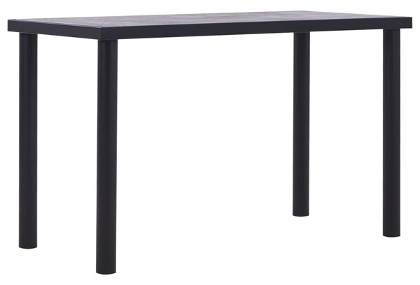 VidaXL Blagovaonski stol crni i siva boja betona 120 x 60 x 75 MDF