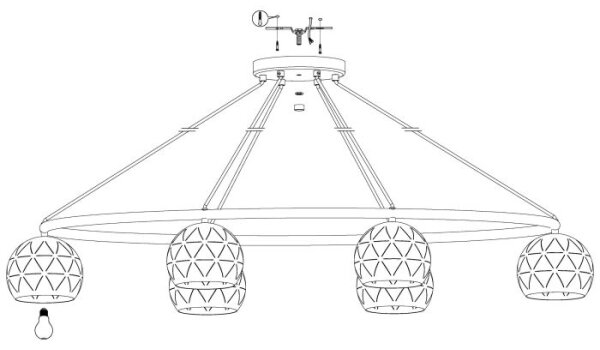 Eglo 98456 - Luster na sajli CANTALLOPS 6xE14/40W/230V