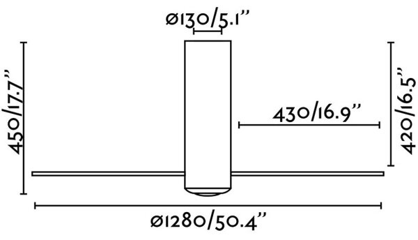 FARO 32035 - Stropni ventilator TUBE FAN crna/prozirna + daljinski upravljač