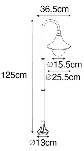 Klasična vanjska lampa crna 125 cm IP44 - Daphne