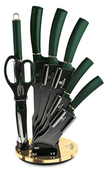 BerlingerHaus - Set noževa od nehrđajućeg čelika u stalku 8 kom zelena/zlatna