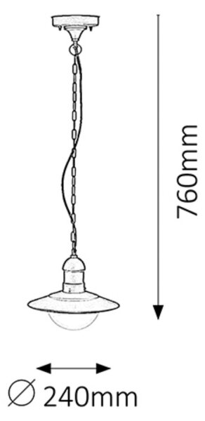 Rabalux 8717 - Vanjska viseća svjetiljka OSLO 1xE27/60W IP44