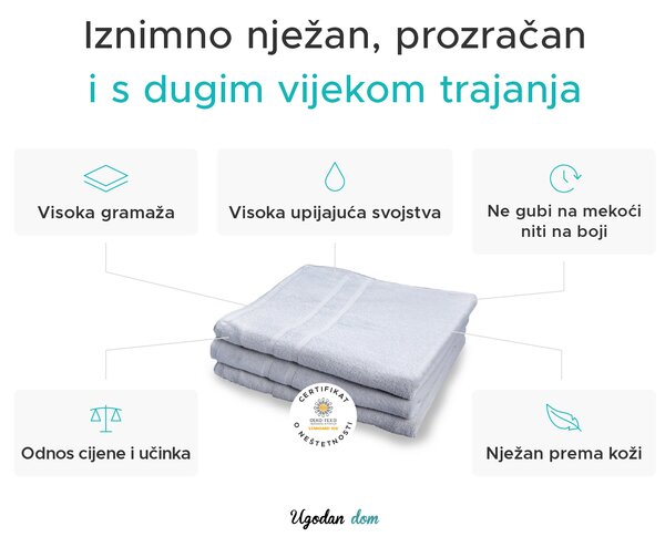 Hotelski ručnik Royal 50 x 100 cm bijeli, 100% pamuk