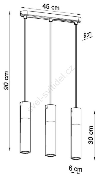 Luster na sajli BORGIO 3xGU10/40W/230V