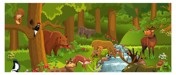 Dječja slika sa životinjama (120x50 cm)