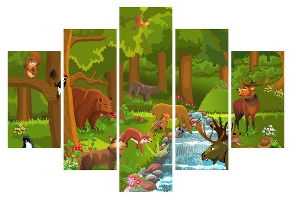 Dječja slika sa životinjama (150x105 cm)