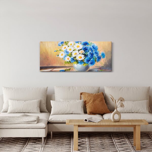 Naslikana slika cvijeća u vazi (120x50 cm)