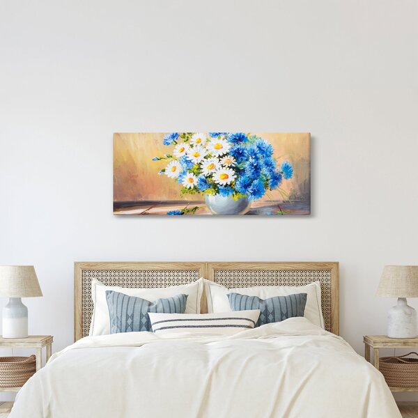 Naslikana slika cvijeća u vazi (120x50 cm)
