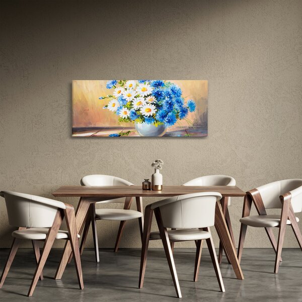 Naslikana slika cvijeća u vazi (120x50 cm)
