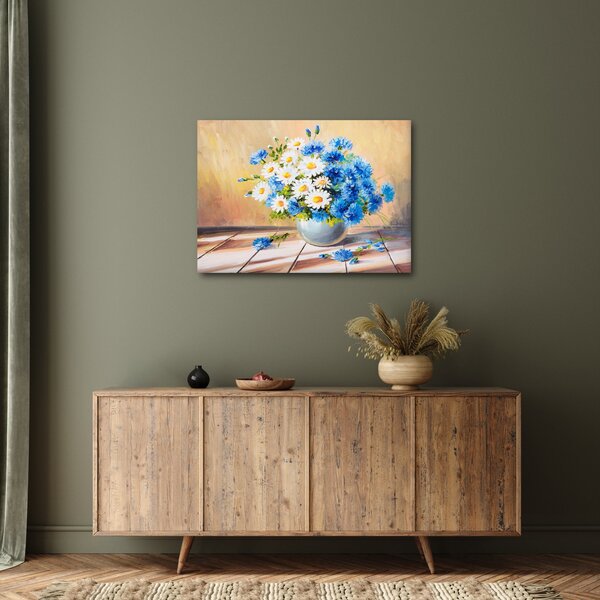 Naslikana slika cvijeća u vazi (70x50 cm)