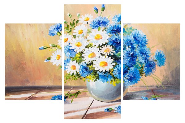 Naslikana slika cvijeća u vazi (90x60 cm)