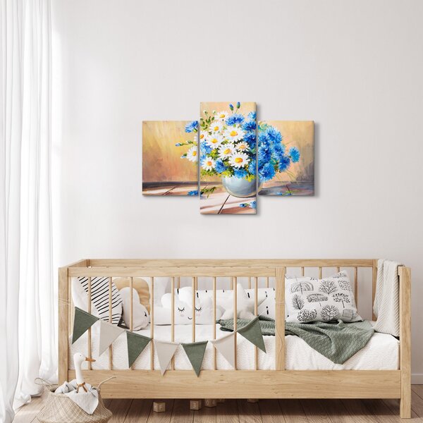 Naslikana slika cvijeća u vazi (90x60 cm)