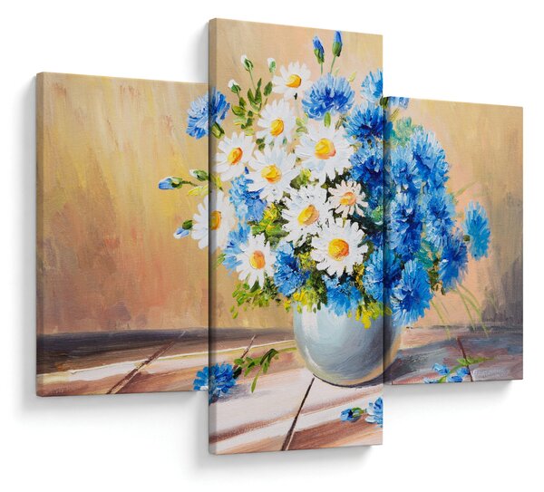 Naslikana slika cvijeća u vazi (90x60 cm)