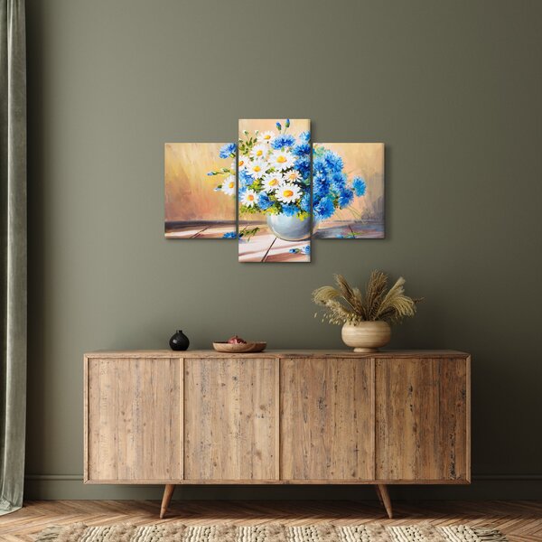 Naslikana slika cvijeća u vazi (90x60 cm)
