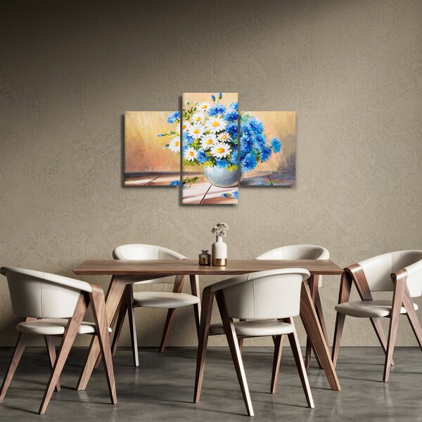 Naslikana slika cvijeća u vazi (90x60 cm)