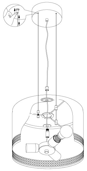 Eglo 99274 - Luster na sajli ESTEPERRA 3xE27/40W/230V