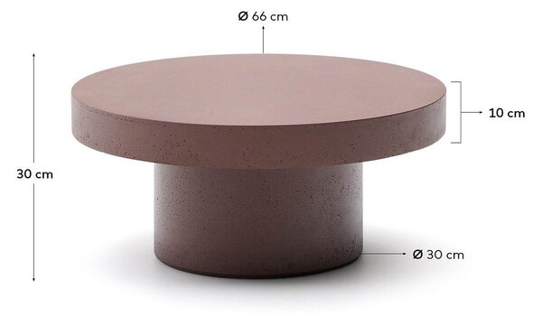 Okrugao vrtni stolić za kavu betonski ø 66 cm Aiguablava – Kave Home