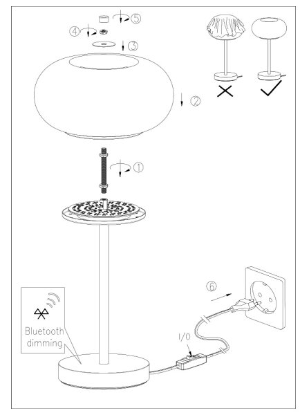 Eglo 98658 - LED RGB Prigušiva stolna lampa OPTICA-C LED/16W/230V