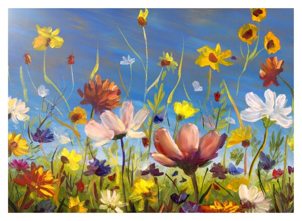 Naslikana slika procvjetale livade (70x50 cm)