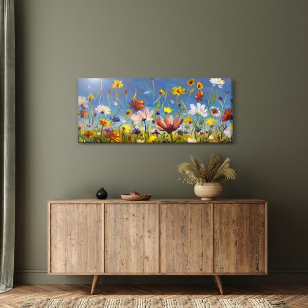 Naslikana slika procvjetale livade (120x50 cm)