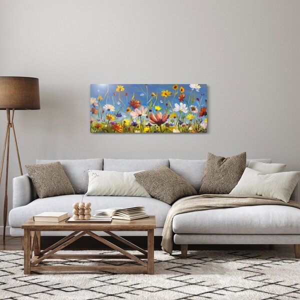 Naslikana slika procvjetale livade (120x50 cm)