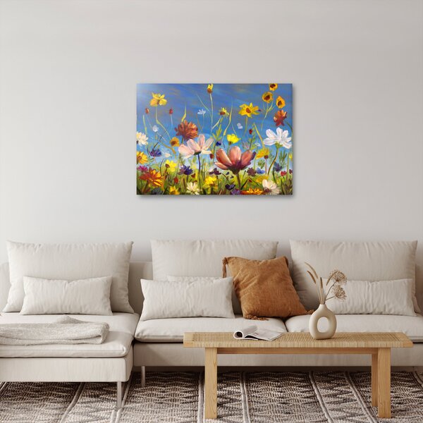 Naslikana slika procvjetale livade (70x50 cm)