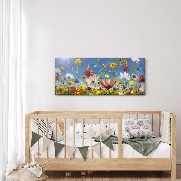 Naslikana slika procvjetale livade (120x50 cm)