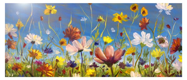 Naslikana slika procvjetale livade (120x50 cm)