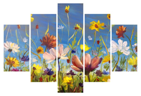 Naslikana slika procvjetale livade (150x105 cm)