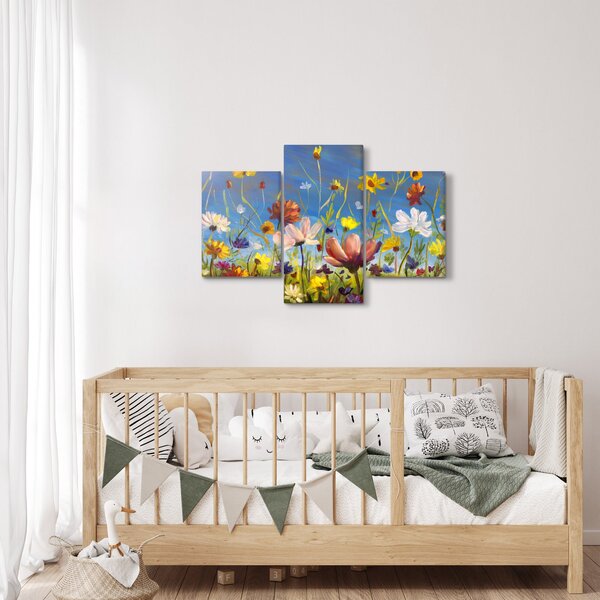 Naslikana slika procvjetale livade (90x60 cm)