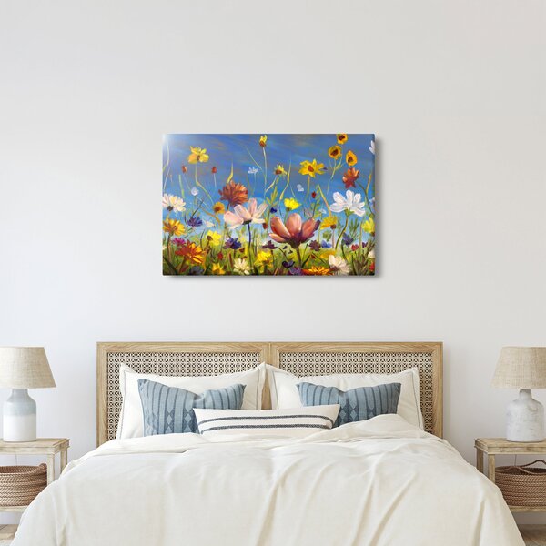 Naslikana slika procvjetale livade (90x60 cm)