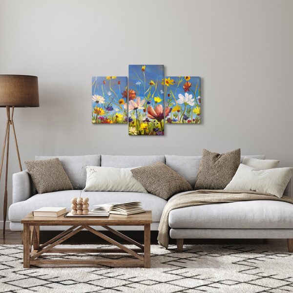 Naslikana slika procvjetale livade (90x60 cm)